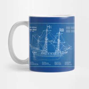 Golden Hind or Golden Hinde. Francis Drake Ship - ADL Mug